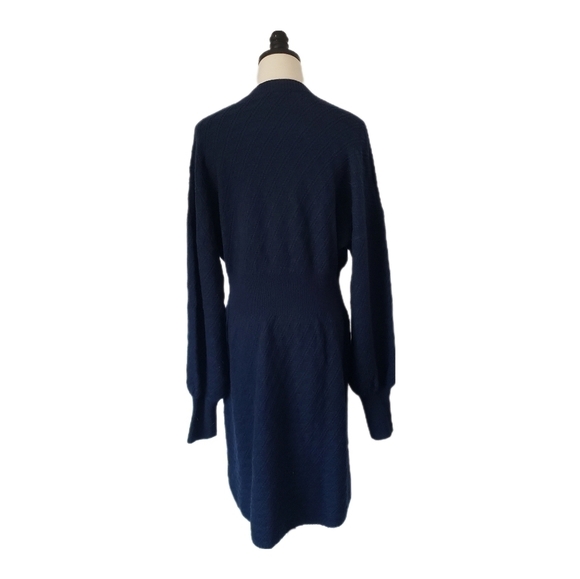 Brooks Brothers Womens Marino Wool  Navy Blue Blouson Dress Size XL - Picture 4 of 6